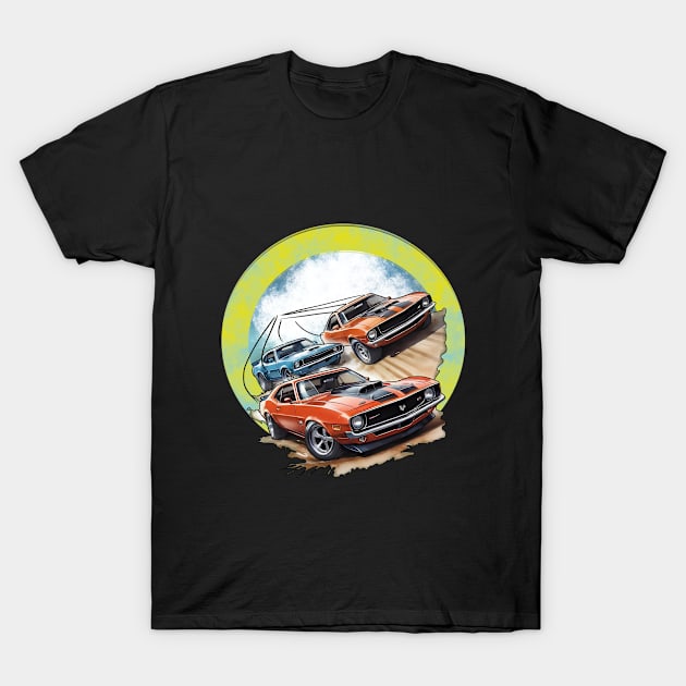 Speed and Style Unleashed with a Muscle Car in a Stunning Race! T-Shirt by BritoStore